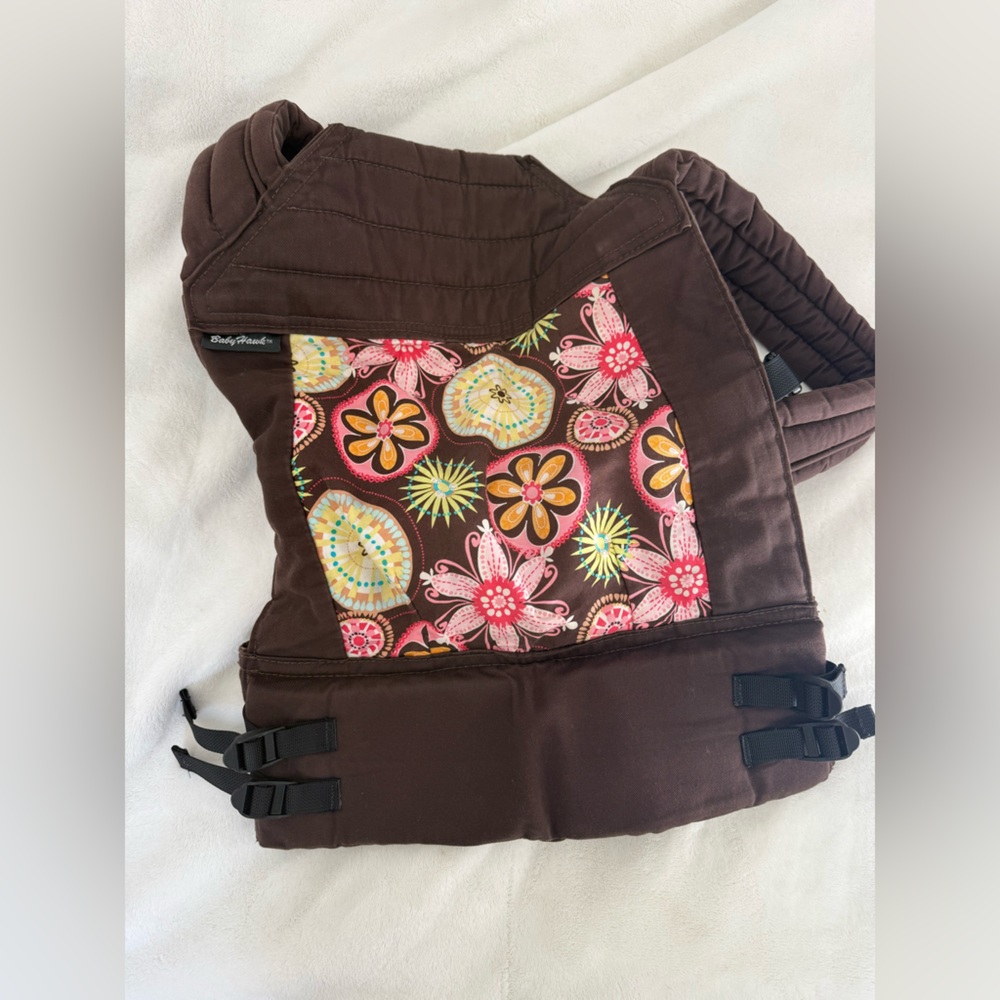 Brown Convertible Carrier with Floral Pattern